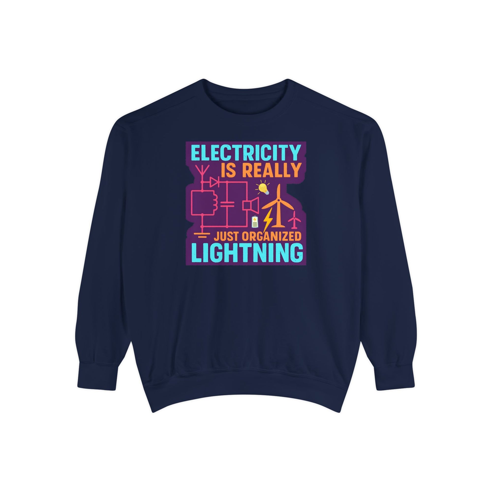 Organized Lightning Electricity Graphic Sweatshirt