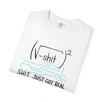 Math Humor T-Shirt Shit Just Got Real Nerdy Pi Graphic Tee