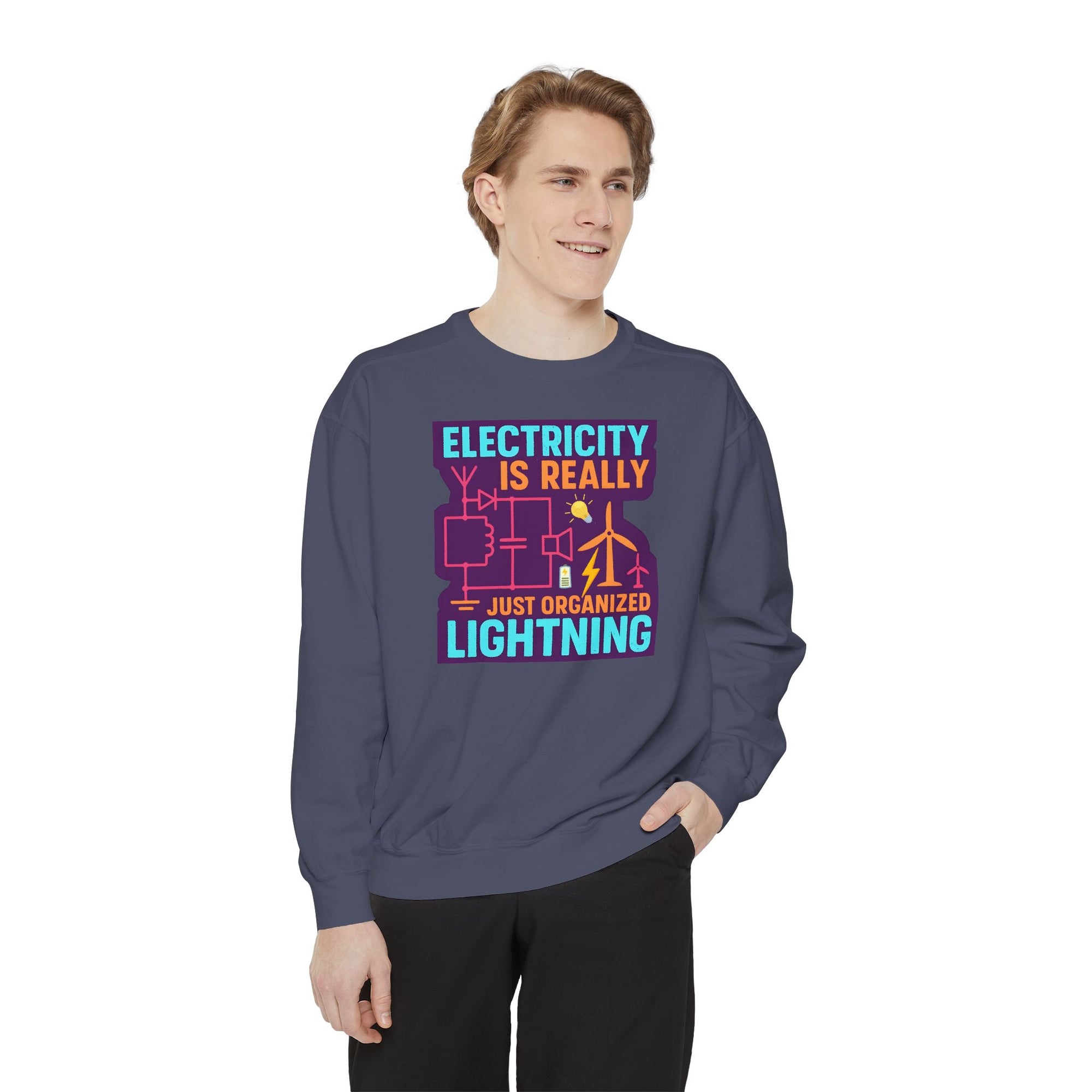 Organized Lightning Electricity Graphic Sweatshirt