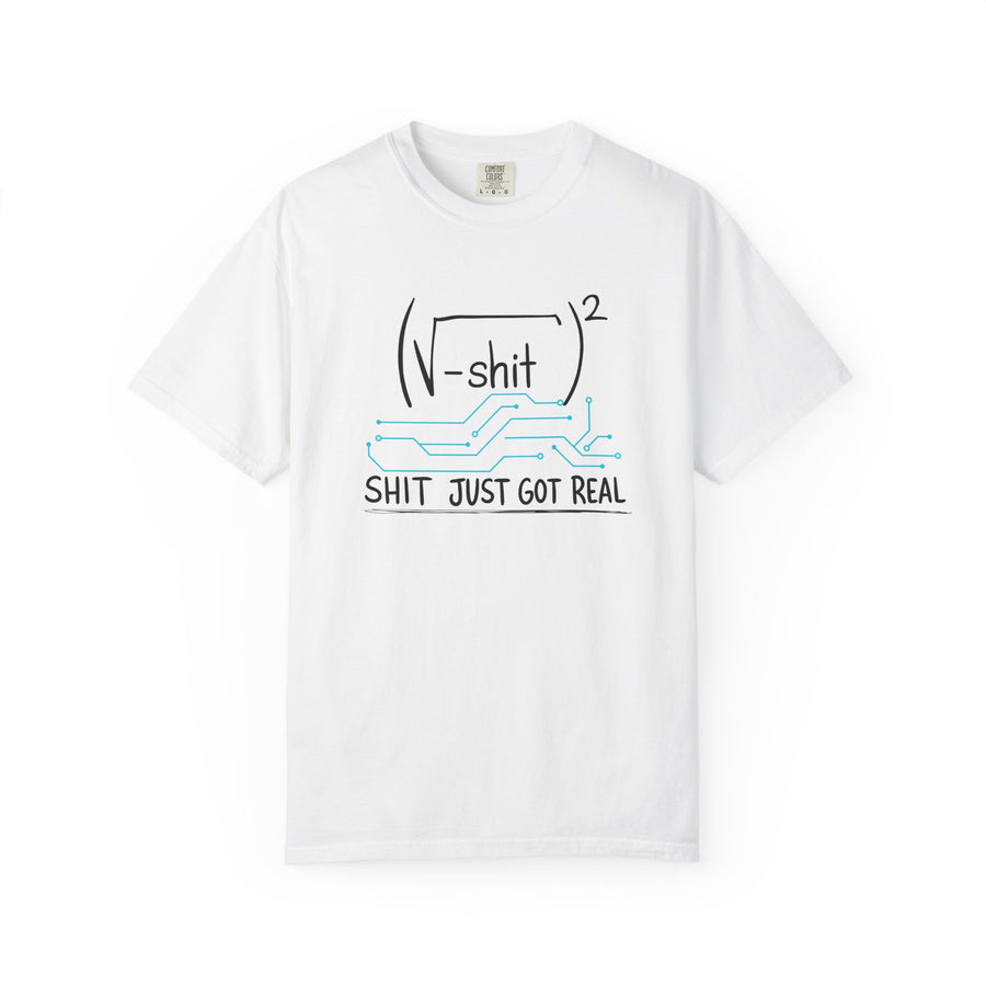 Math Humor T-Shirt Shit Just Got Real Nerdy Pi Graphic Tee