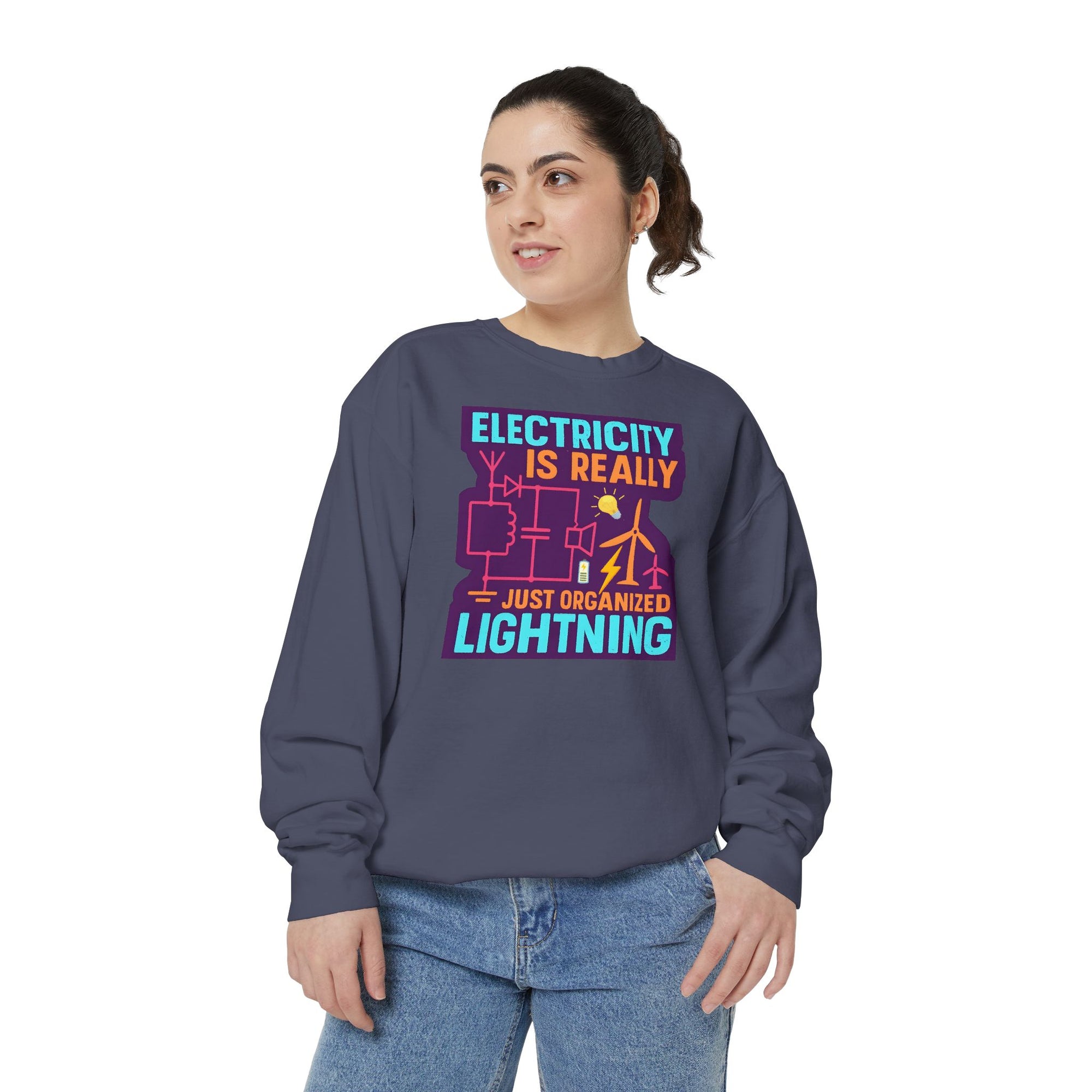 Organized Lightning Electricity Graphic Sweatshirt