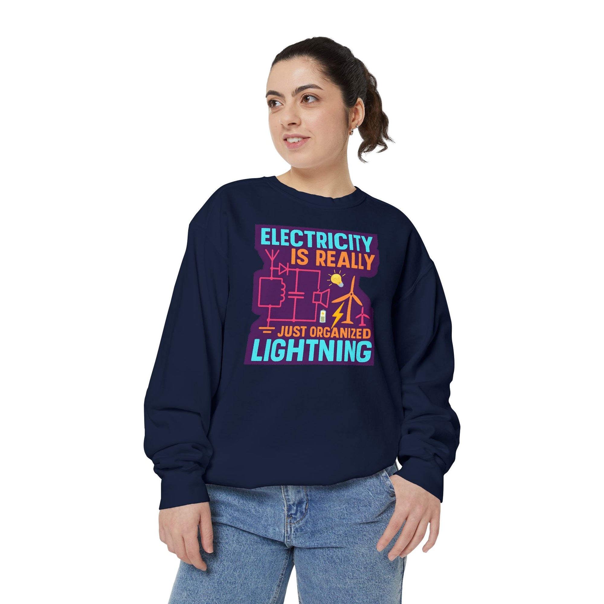 Organized Lightning Electricity Graphic Sweatshirt