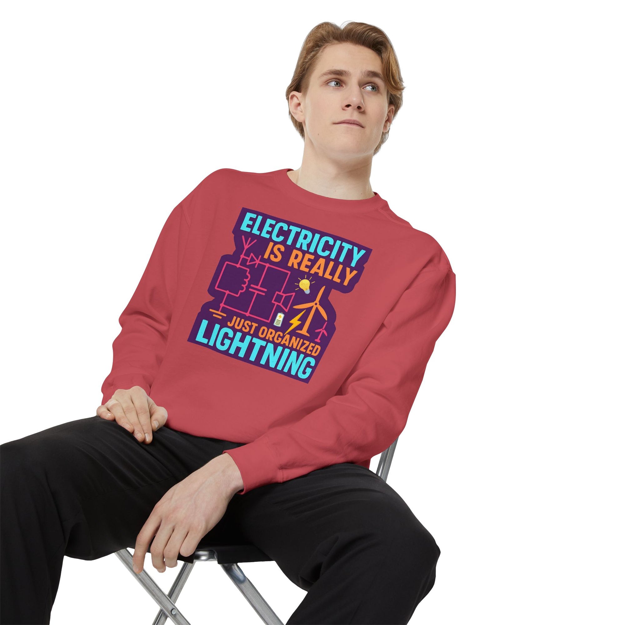Organized Lightning Electricity Graphic Sweatshirt