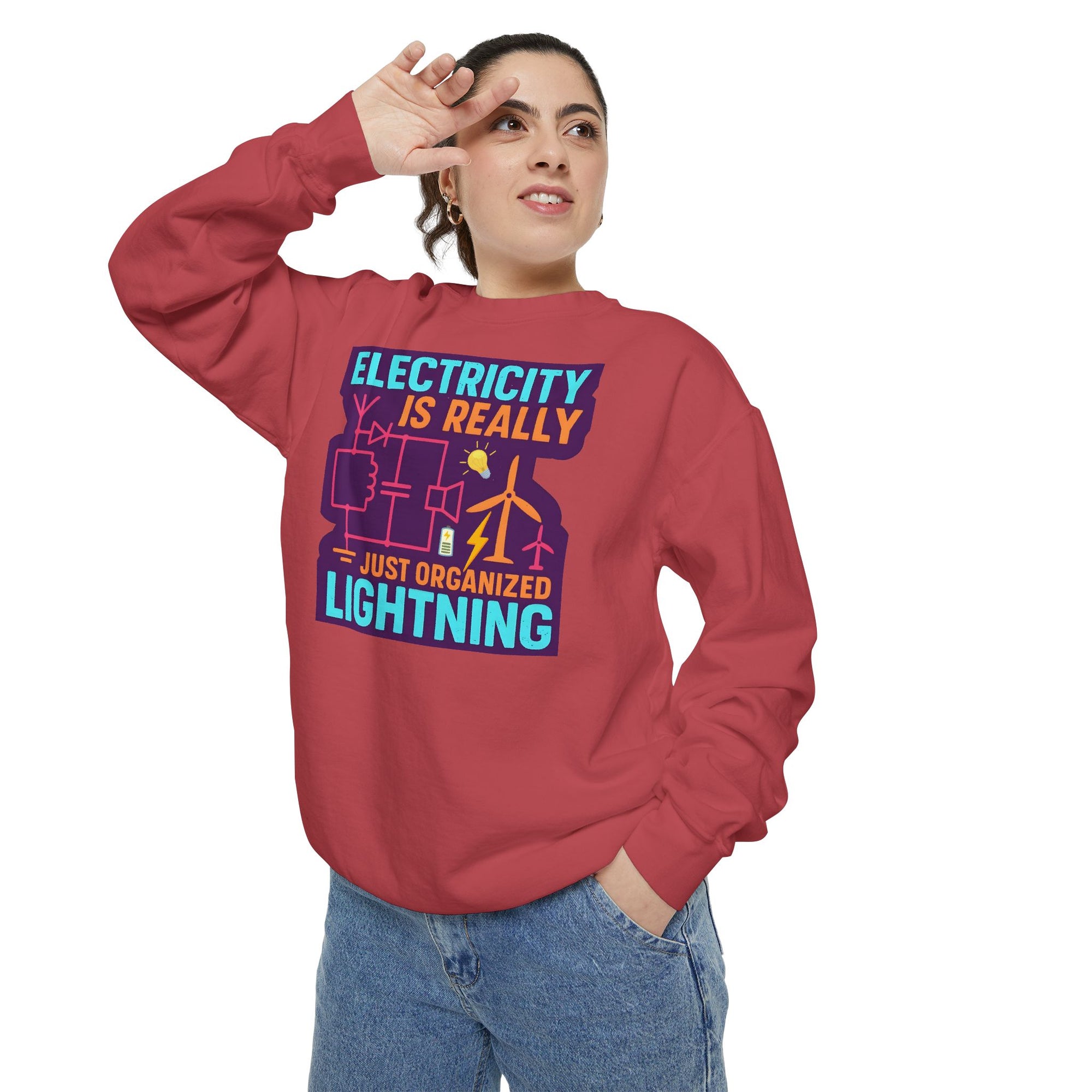 Organized Lightning Electricity Graphic Sweatshirt