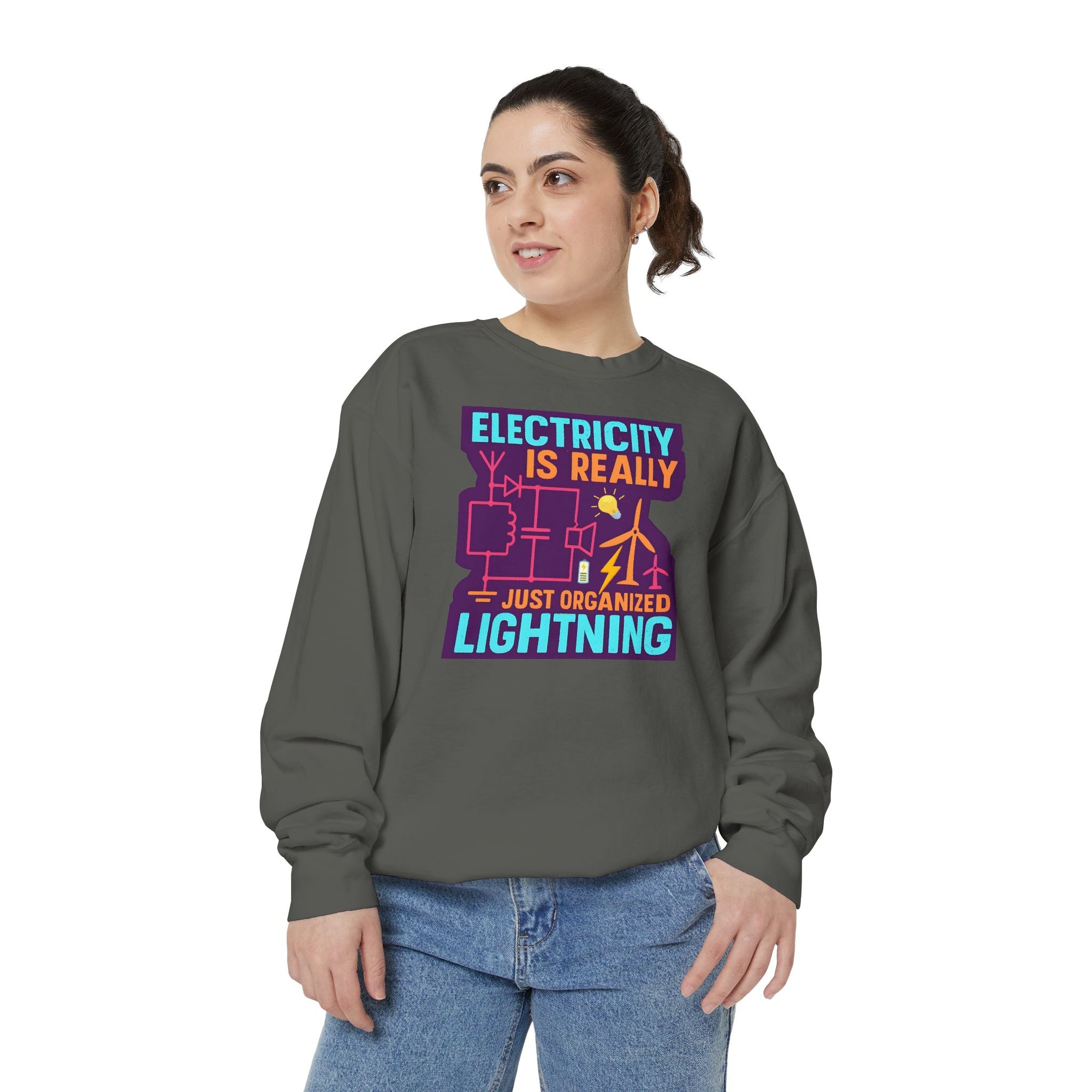 Organized Lightning Electricity Graphic Sweatshirt