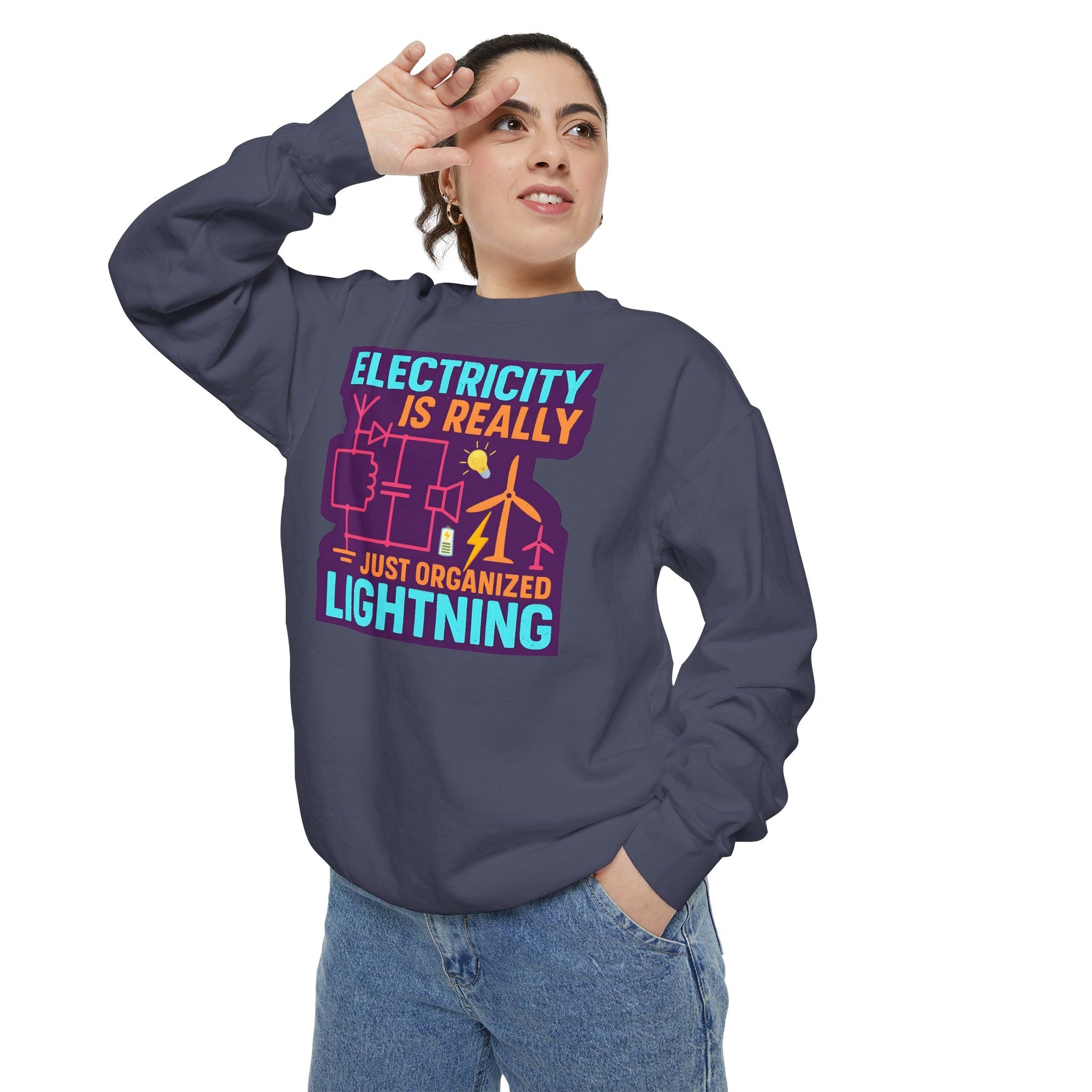 Organized Lightning Electricity Graphic Sweatshirt