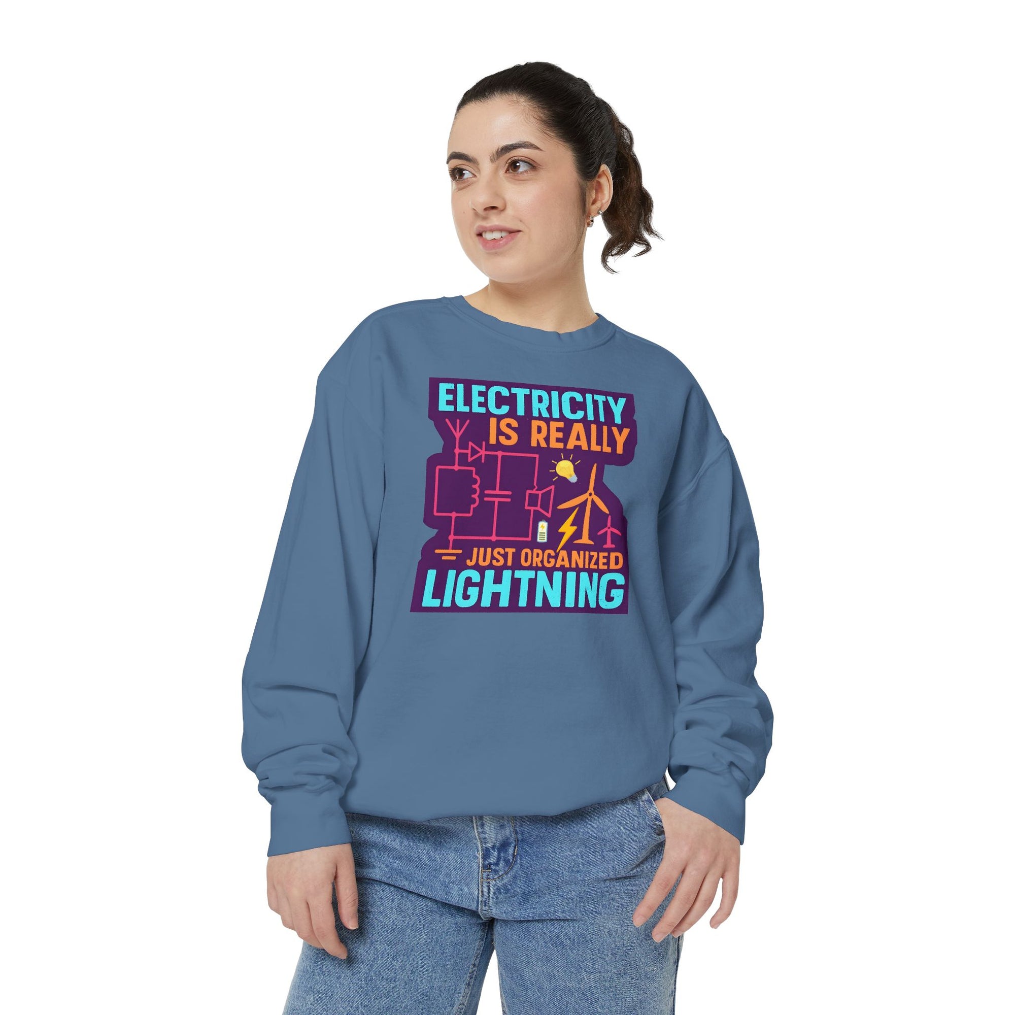 Organized Lightning Electricity Graphic Sweatshirt