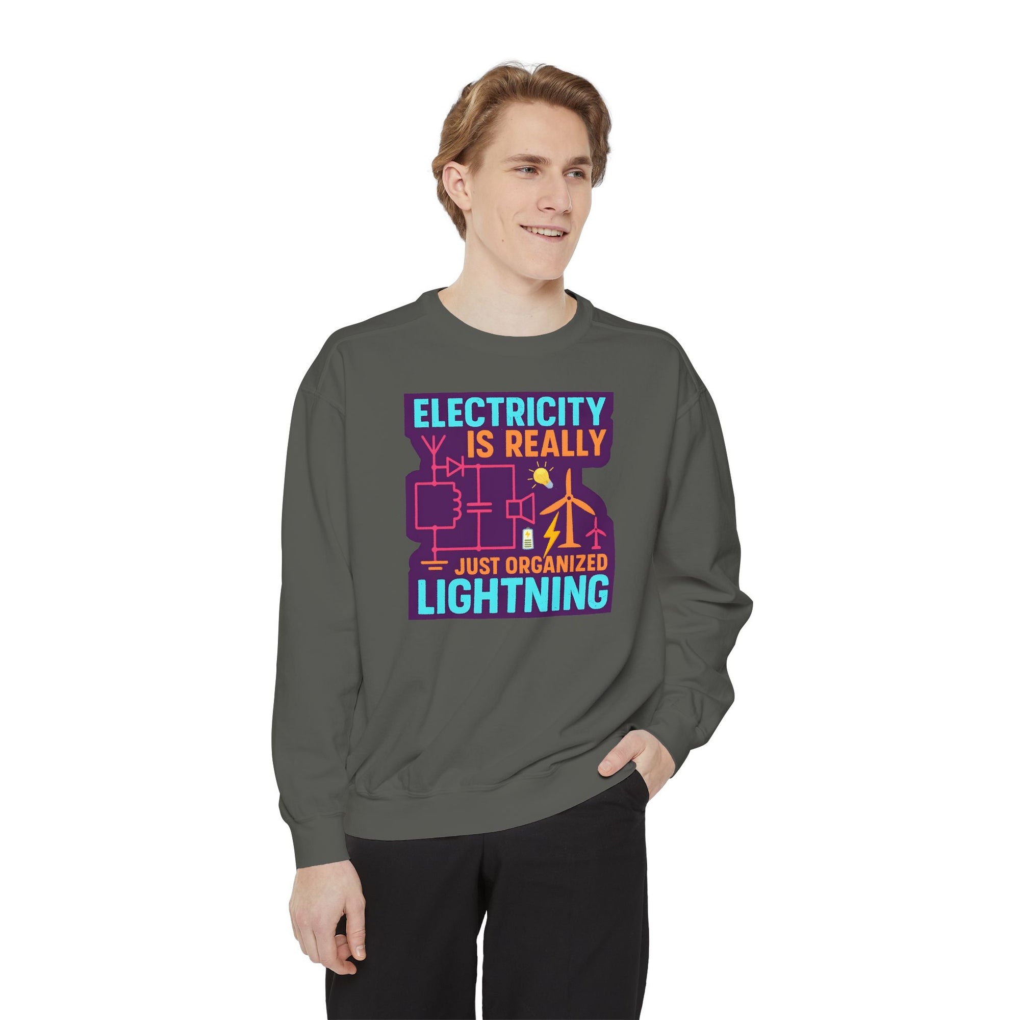 Organized Lightning Electricity Graphic Sweatshirt