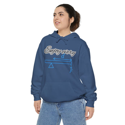 "Enjoy Every Moment" Lever & Fulcrum Physics Graphic Hoodie