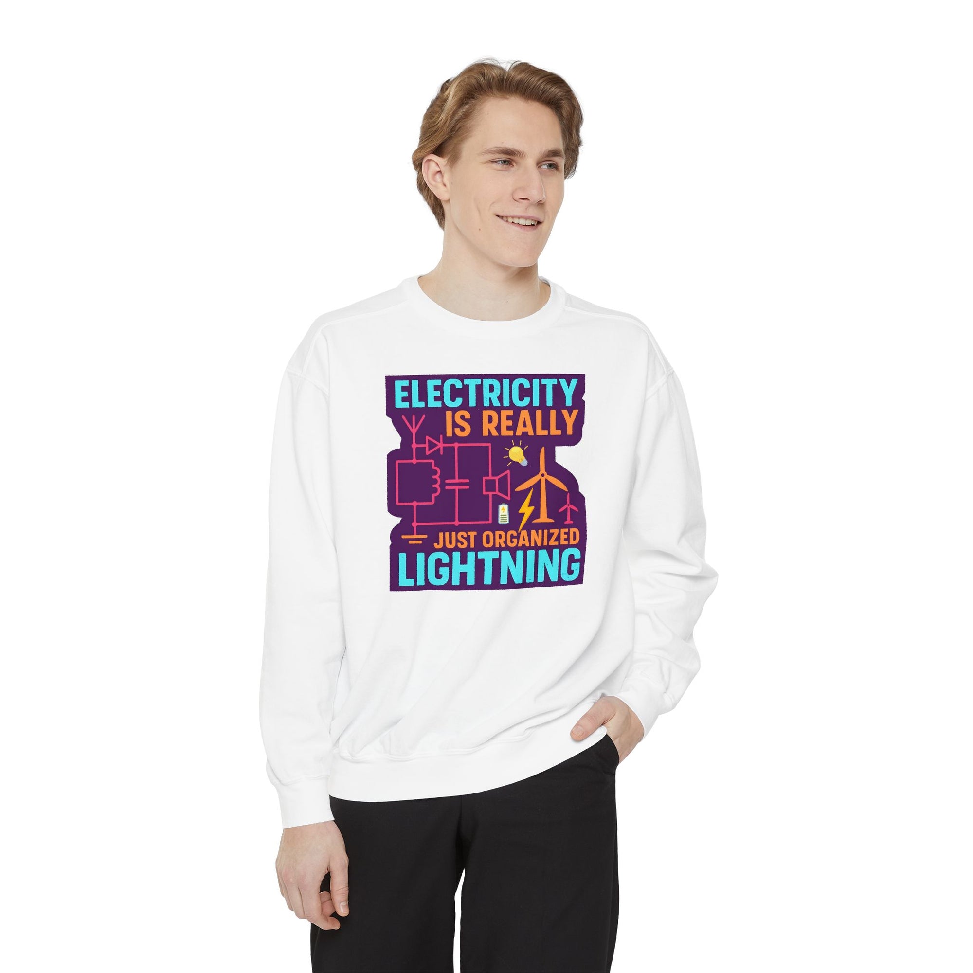 Organized Lightning Electricity Graphic Sweatshirt